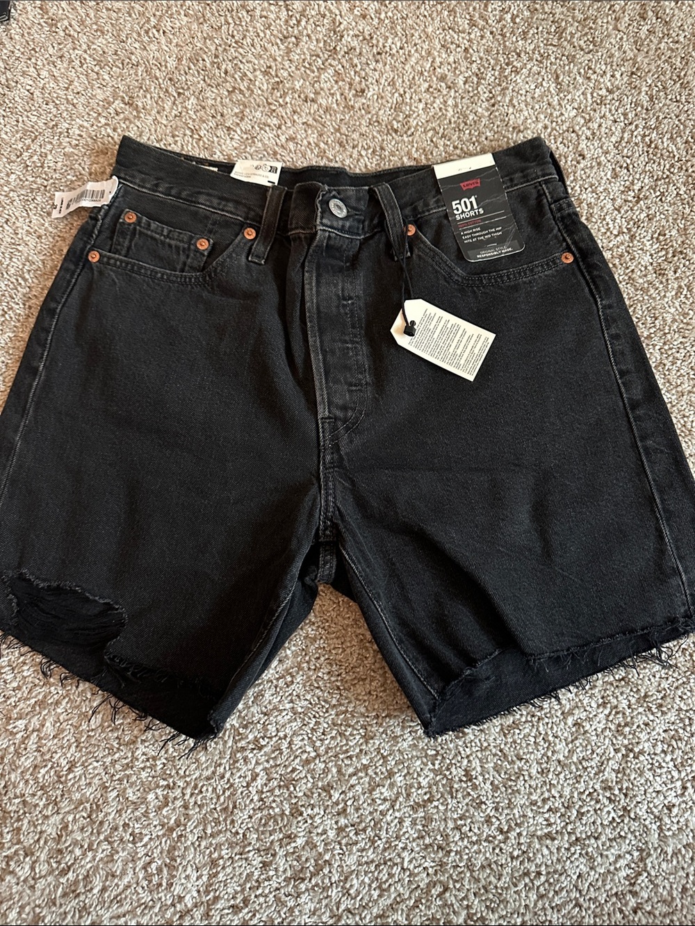 Levi's Black 501 Cutoff Jean Shorts - Women's